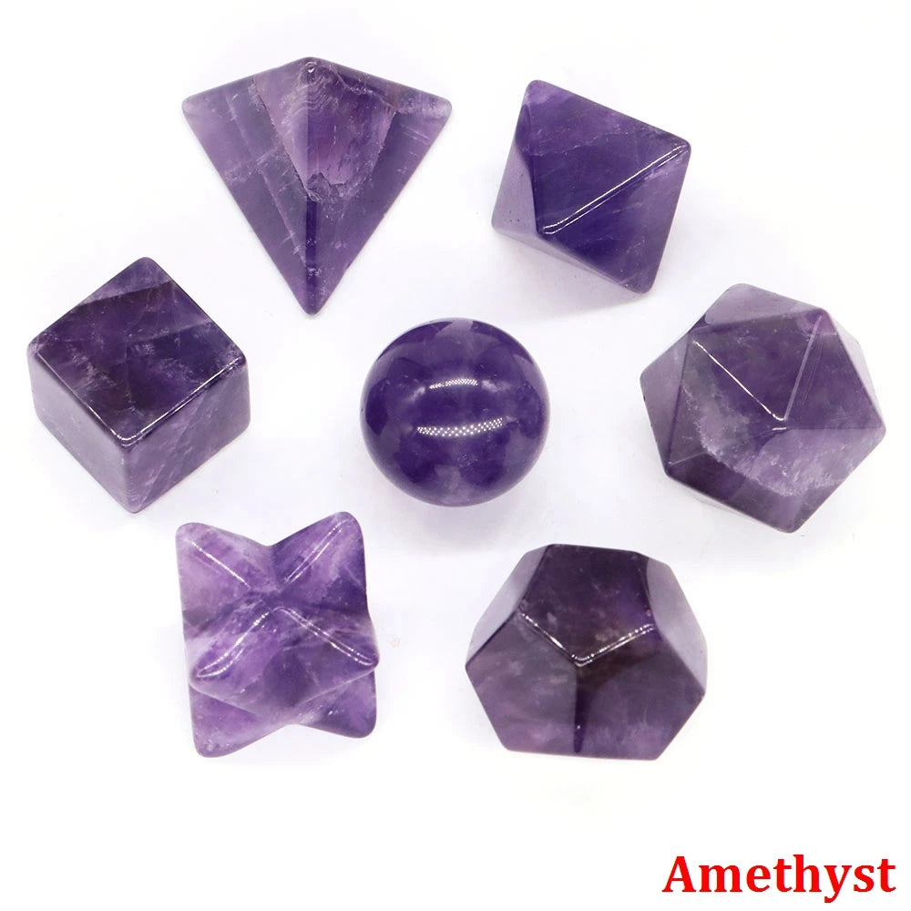7 Piece Sacred Geometry Crystal Carving Sets