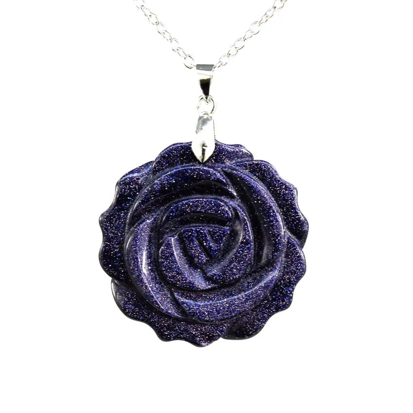 Crystal Rose Necklace With Chain