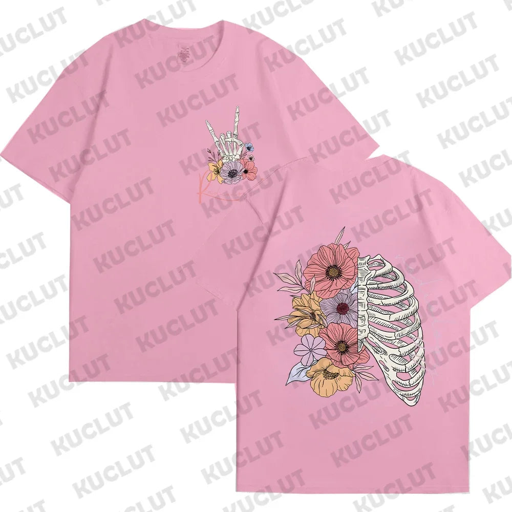 Floral Skeleton T-Shirt