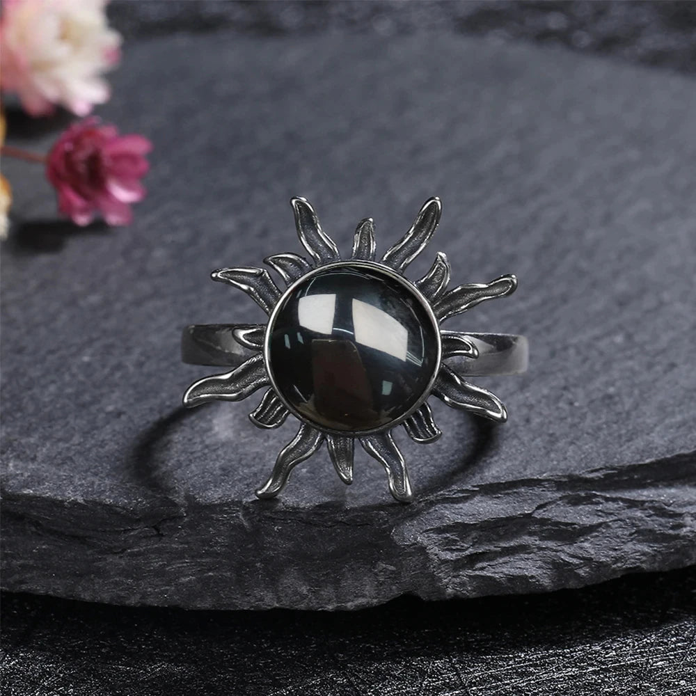 925 Sterling Silver Rings - Black Agate Collection - non-plated