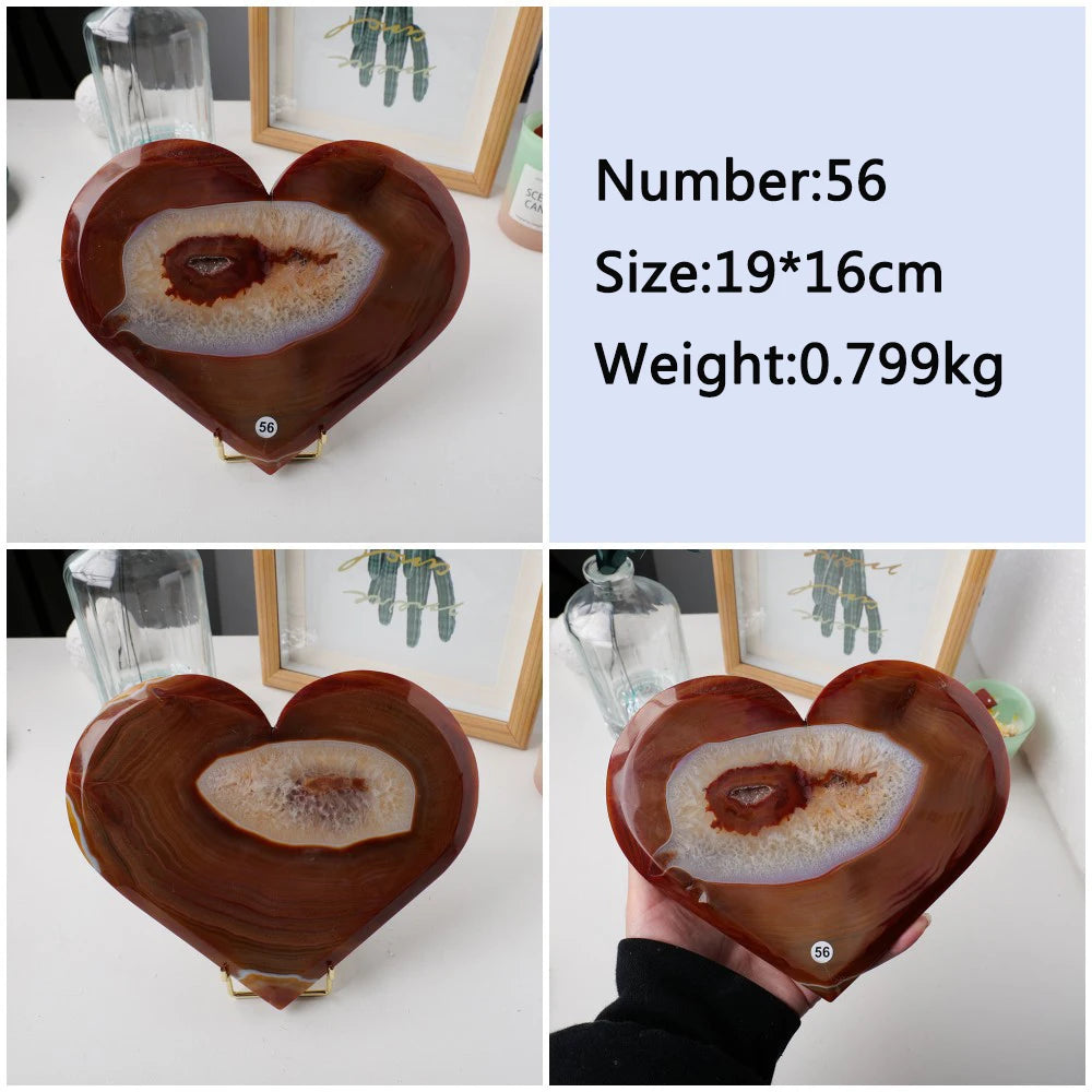 Large Carnelian Crystal Druzy Heart