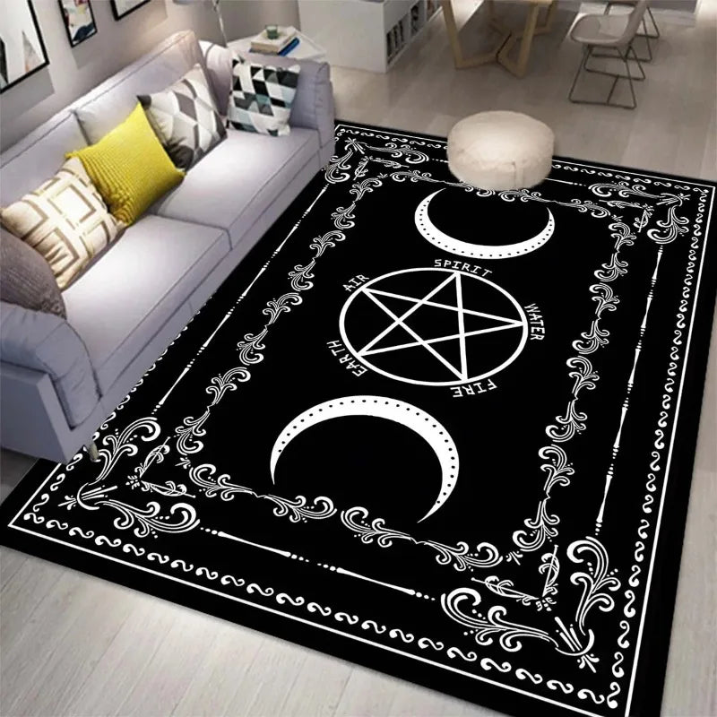 Moon Phase and Pentagram Rugs