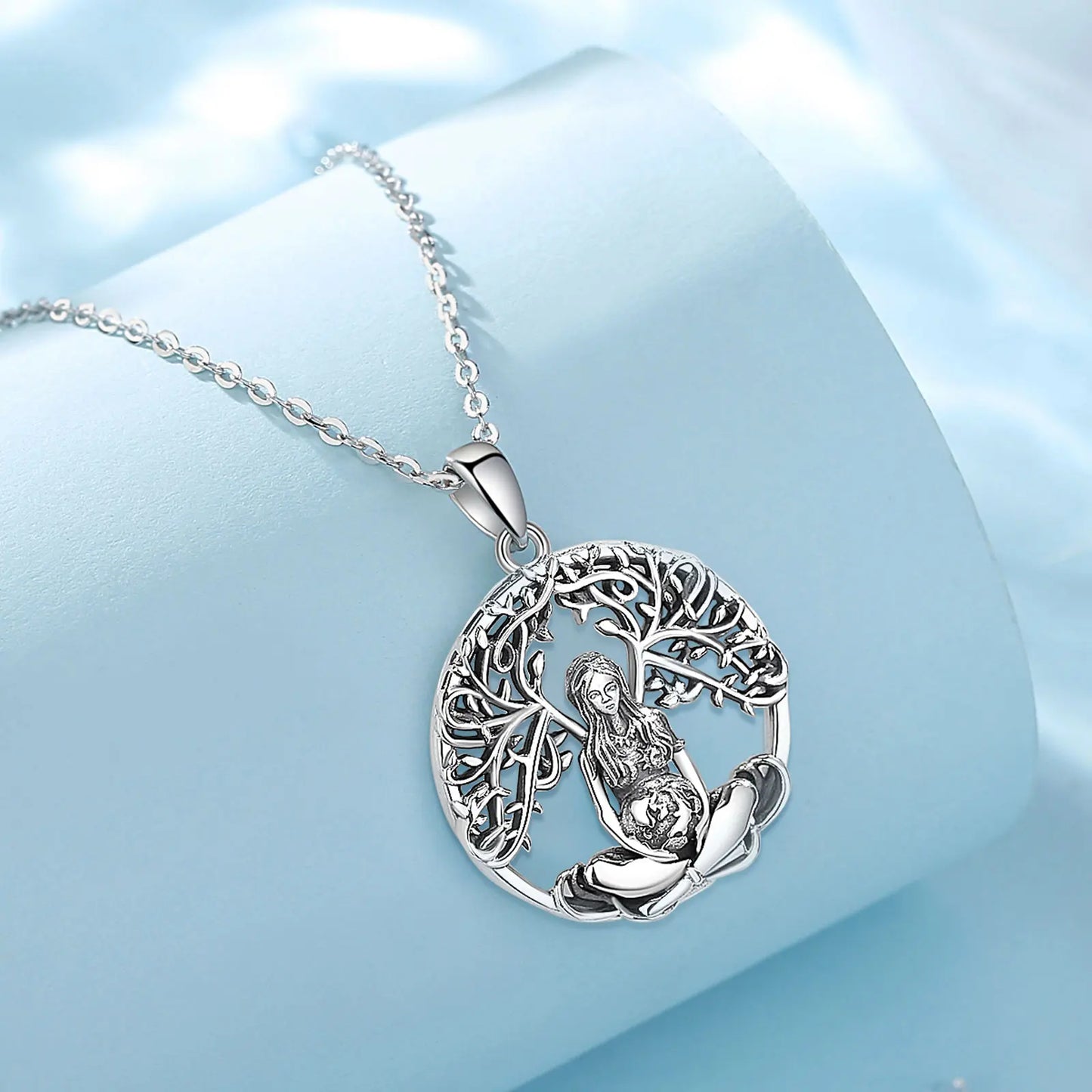 925 Sterling Silver Mother Earth Necklace