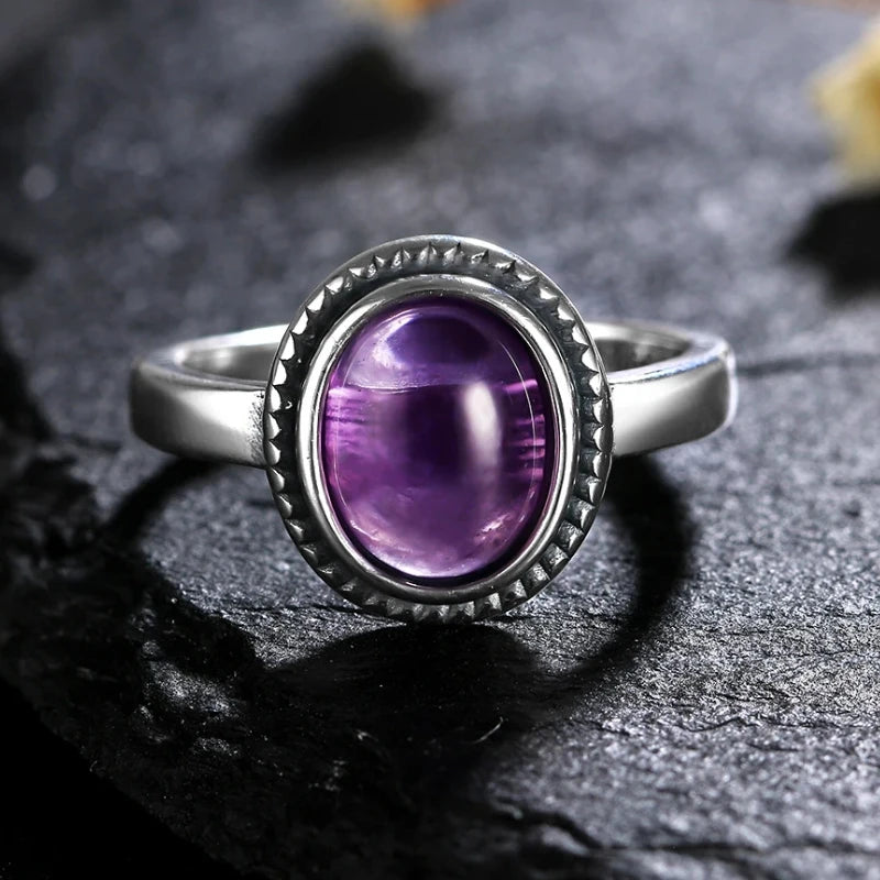 925 Sterling Silver Rings - Amethyst Collection - non-plated