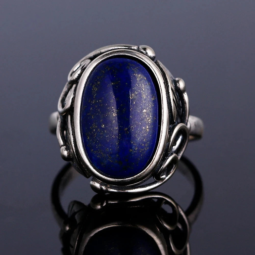 925 Sterling Silver Rings - Lapis Lazuli Collection - non-plated