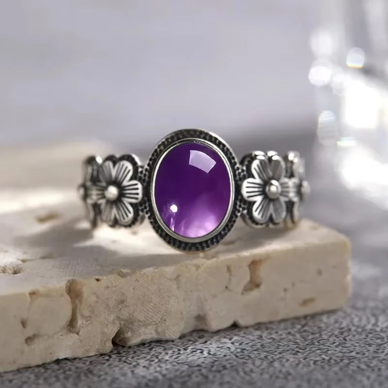 925 Sterling Silver Rings - Amethyst Collection - non-plated