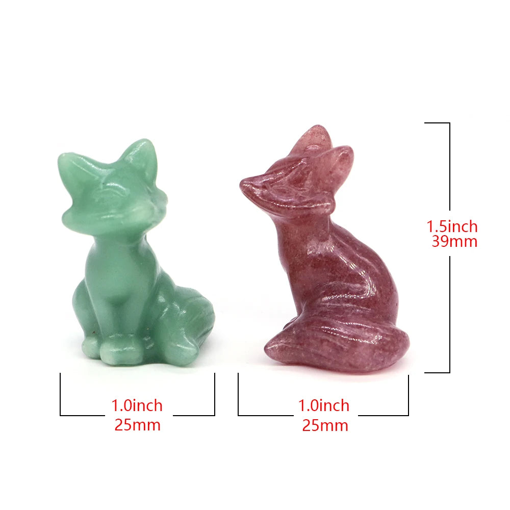 Mini Crystal Fox Carvings