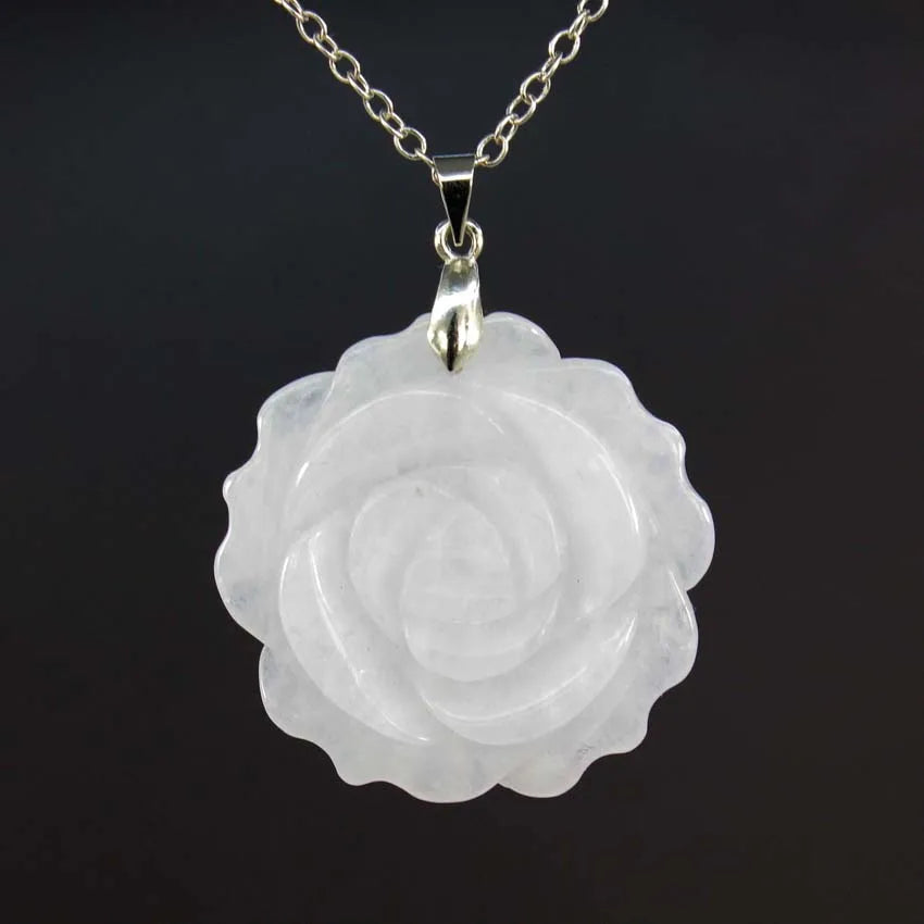 Crystal Rose Necklace With Chain