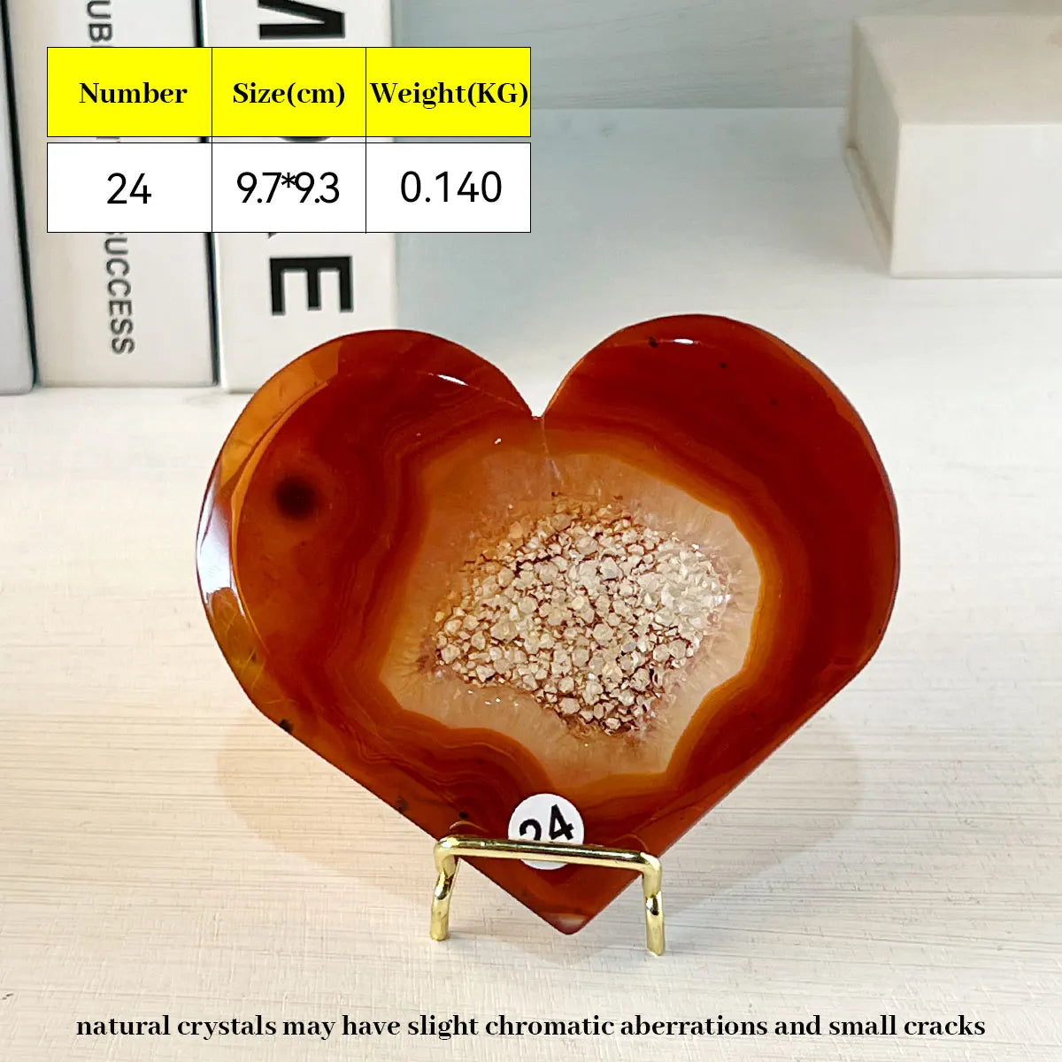 Large Carnelian Crystal Druzy Heart