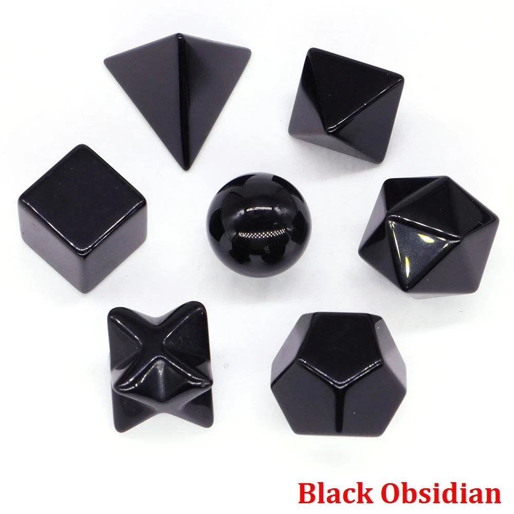 7 Piece Sacred Geometry Crystal Carving Sets