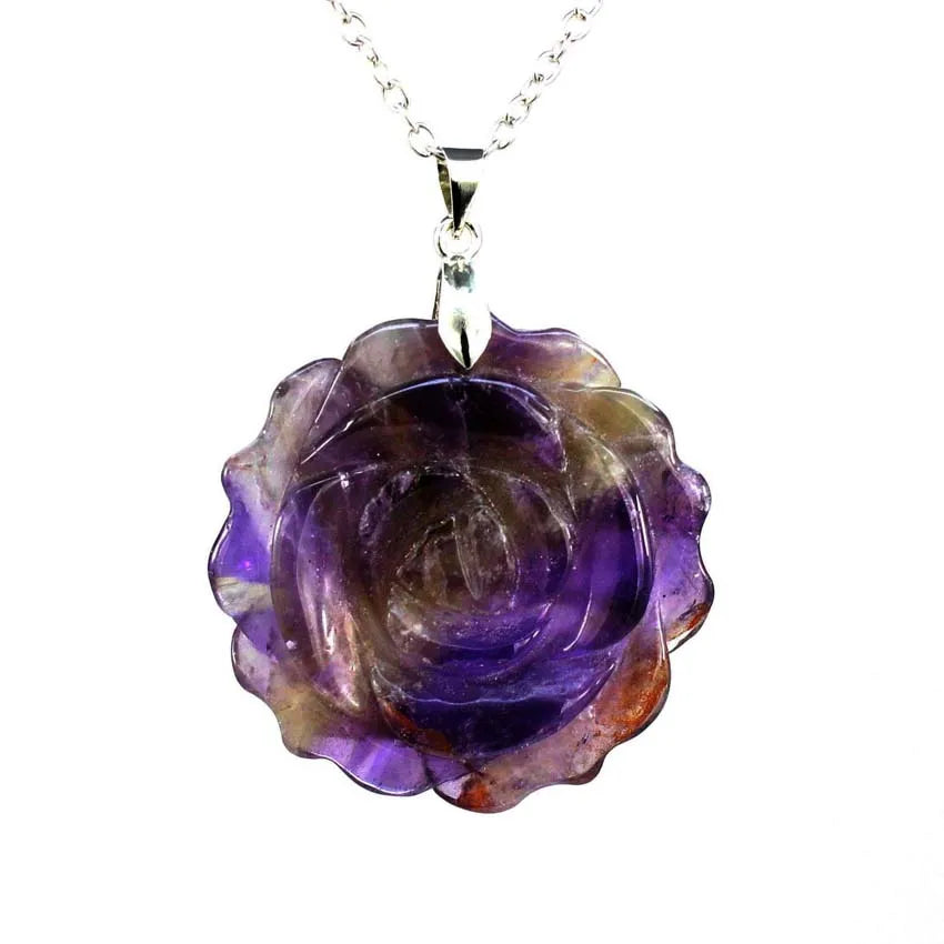 Crystal Rose Necklace With Chain