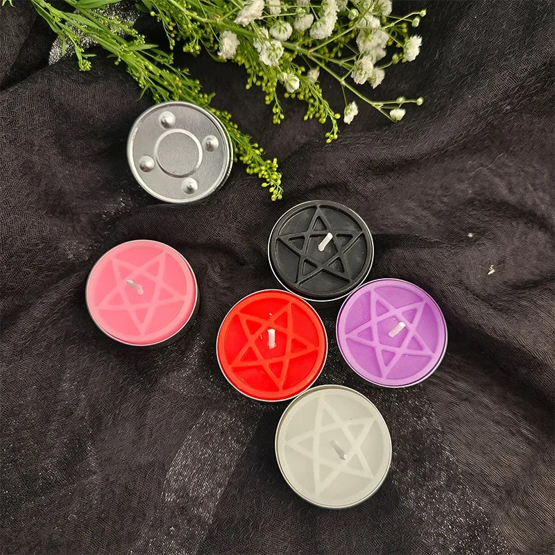 Pentagram Beeswax Tealight Candle