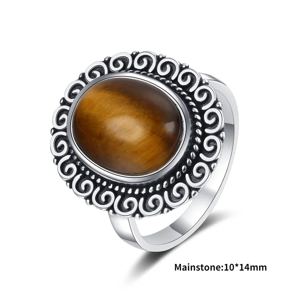 925 Sterling Silver Rings - Tigers Eye Collection - non-plated