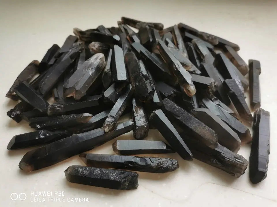 RARE Himalayan Black Smokey Quarts Crystal Point Specimens
