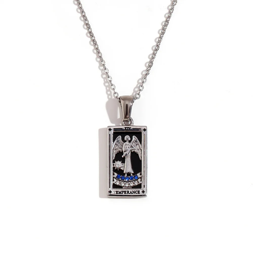 Stainless Steel Tarot Necklaces - Etherial Collection - Rhodium or 18k Gold Plated