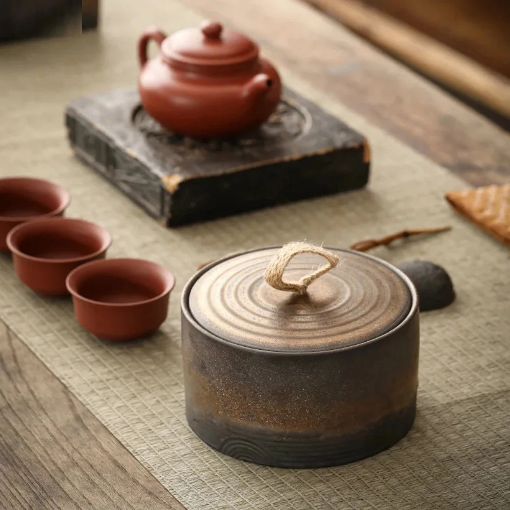 Handmade Round Ceramic Container