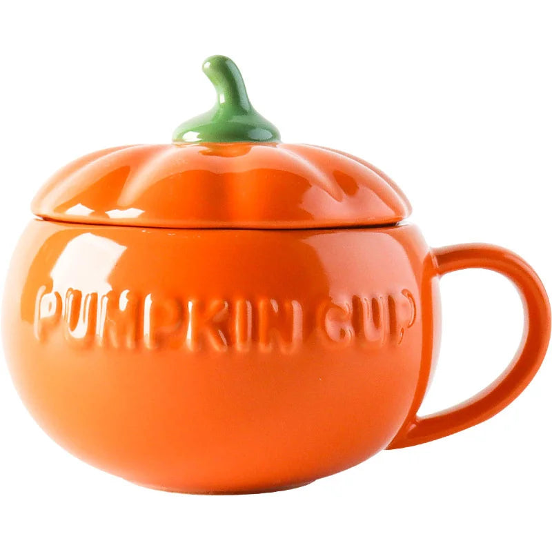 Pumpkin Bowl/Mug with Lid and Spoon