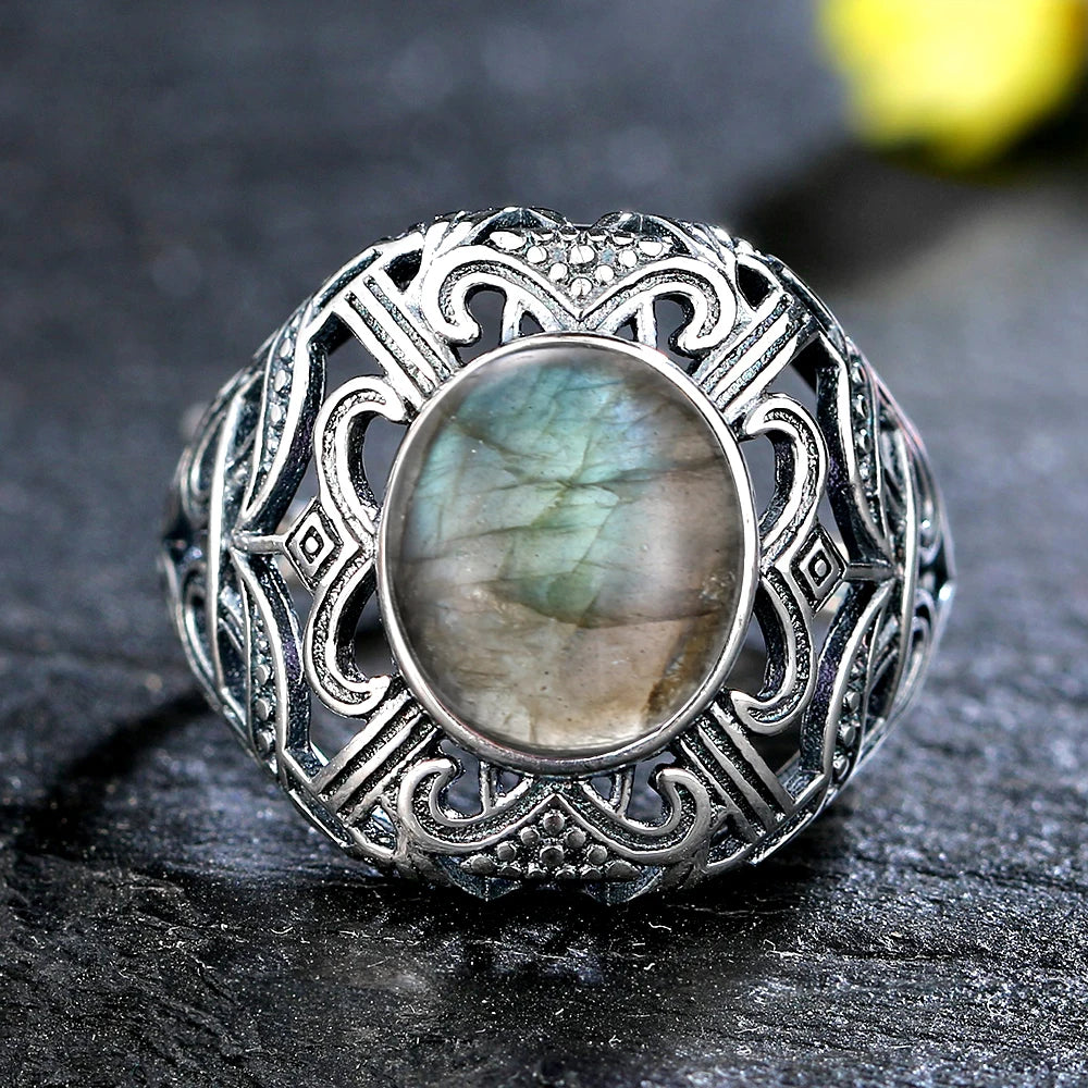 925 Sterling Silver Rings - Labradorite Collection - non-plated