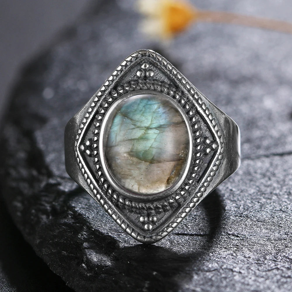 925 Sterling Silver Rings - Labradorite Collection - non-plated