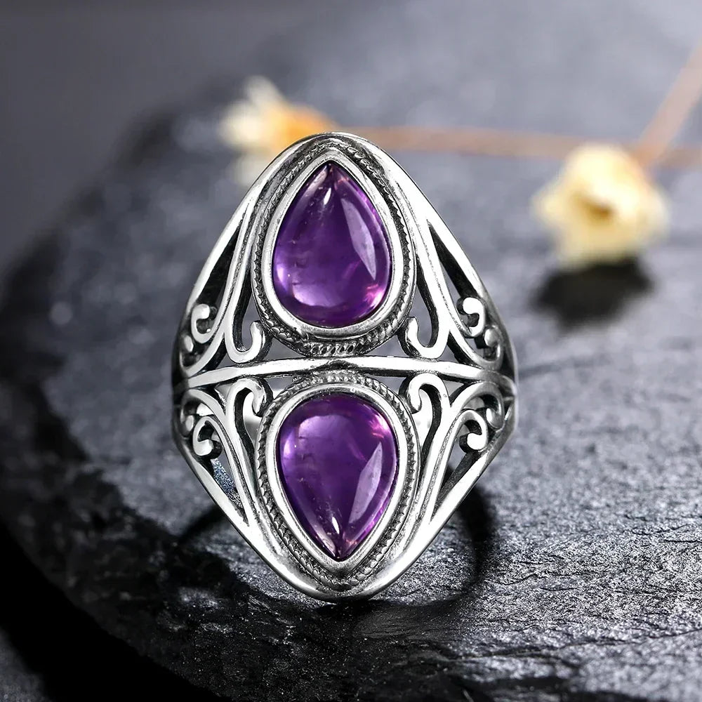 925 Sterling Silver Rings - Amethyst Collection - non-plated