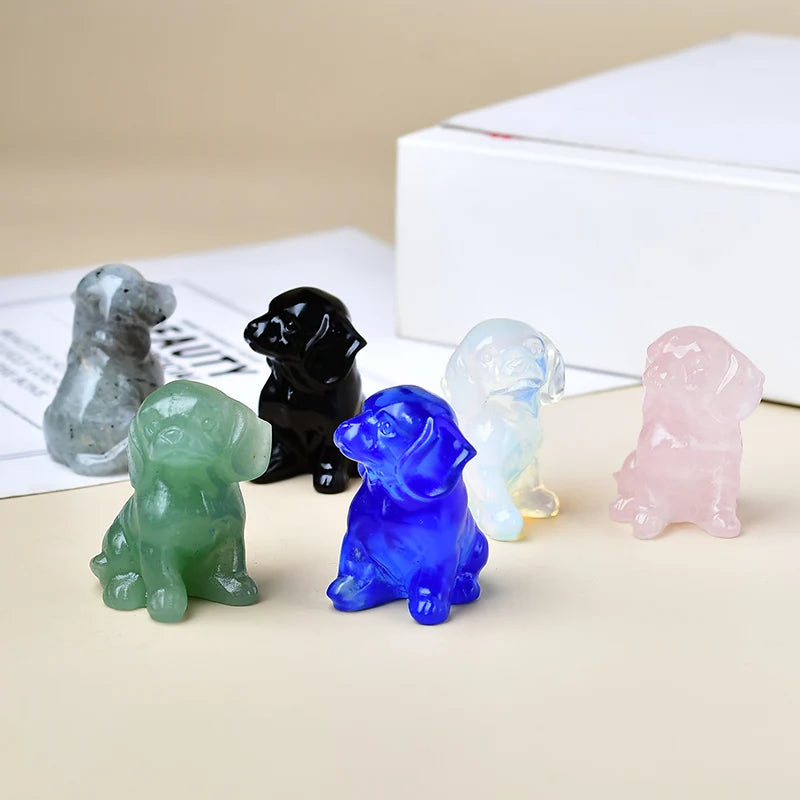 Mini Crystal Dog Carvings