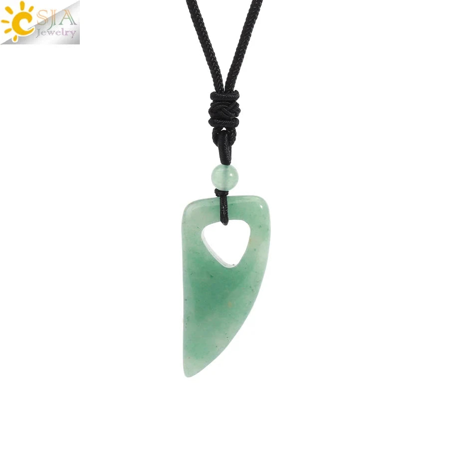 Crystal Dog Tooth Pendant Necklace