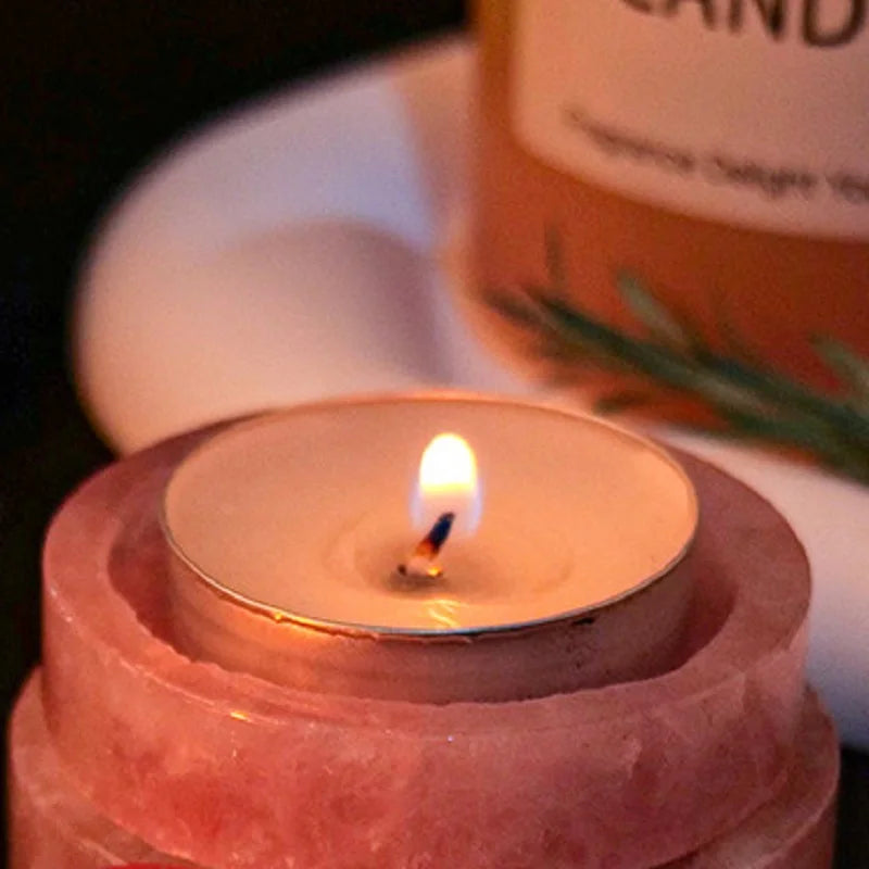 Rose Quartz Tealight Candle Holder