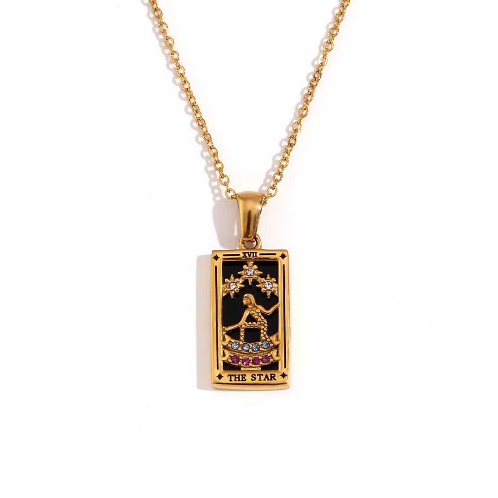 Stainless Steel Tarot Necklaces - Etherial Collection - Rhodium or 18k Gold Plated