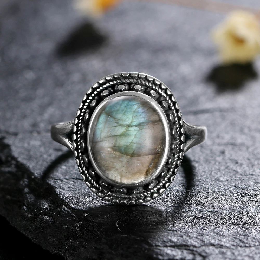 925 Sterling Silver Rings - Labradorite Collection - non-plated