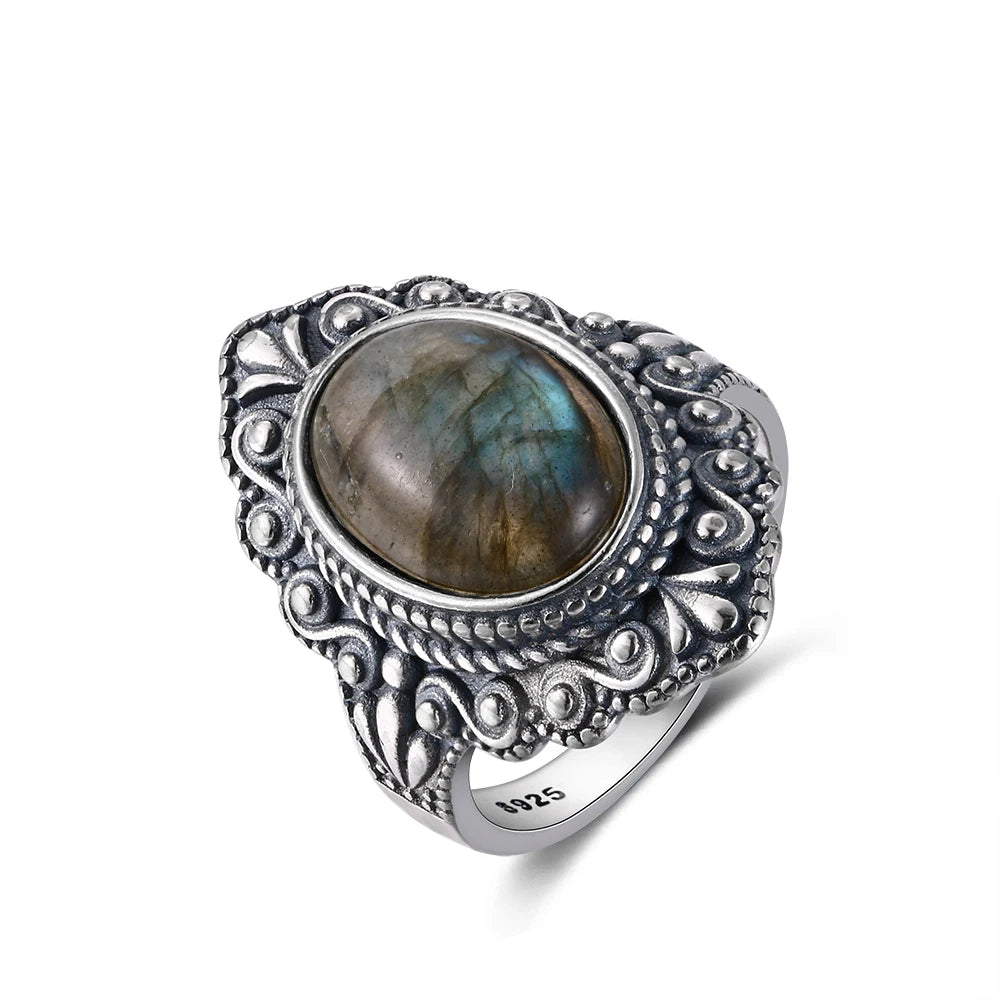 925 Sterling Silver Rings - Labradorite Collection - non-plated