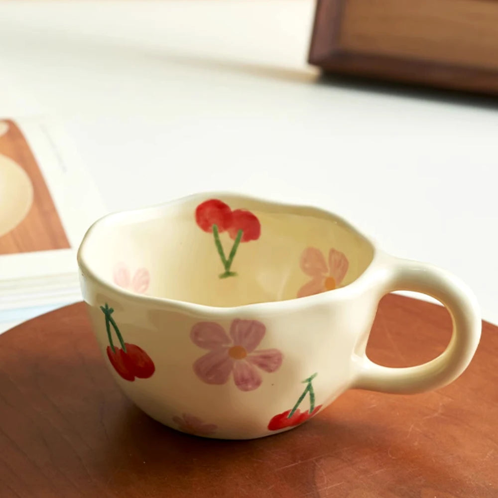 Handmade Floral Tea Cup - 8.5oz