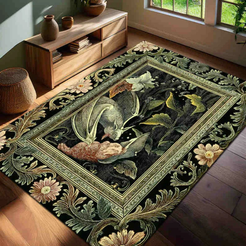 Dark Floral Rug Collection