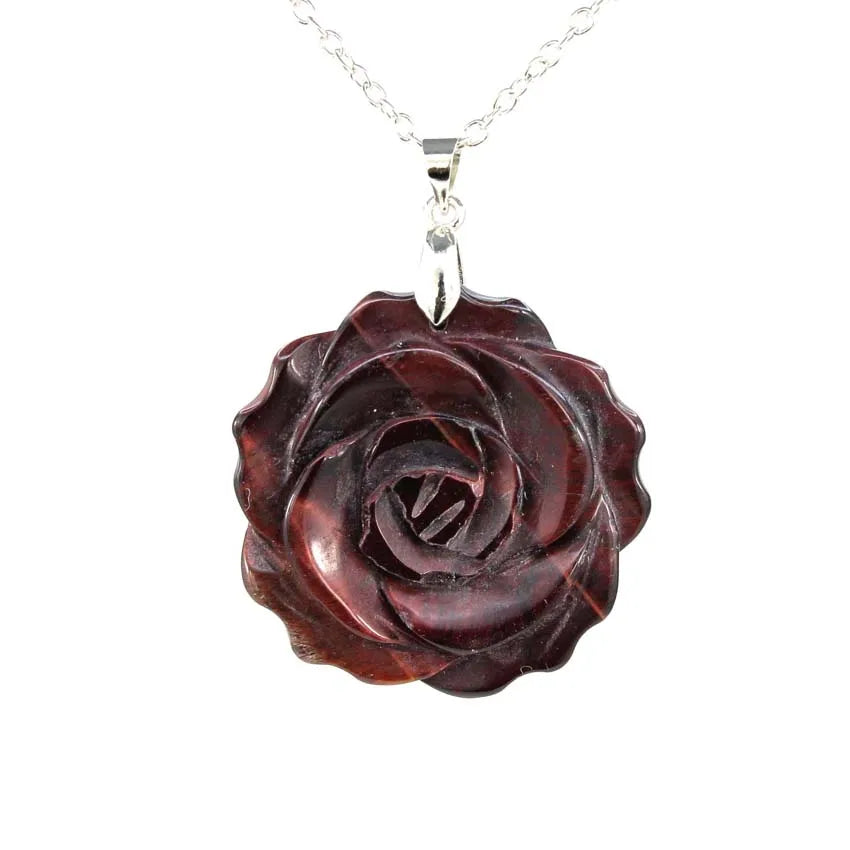Crystal Rose Necklace With Chain