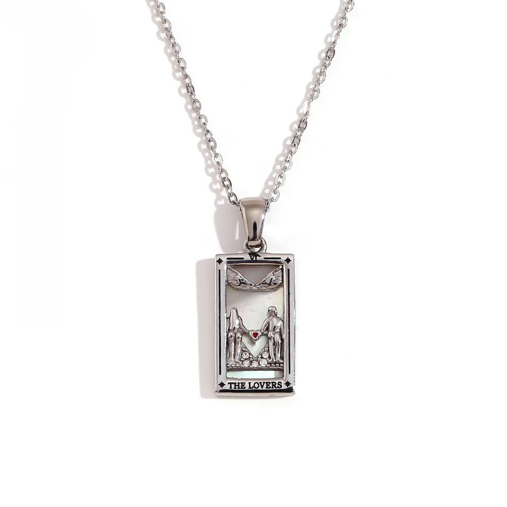 Stainless Steel Tarot Necklaces - Etherial Collection - Rhodium or 18k Gold Plated