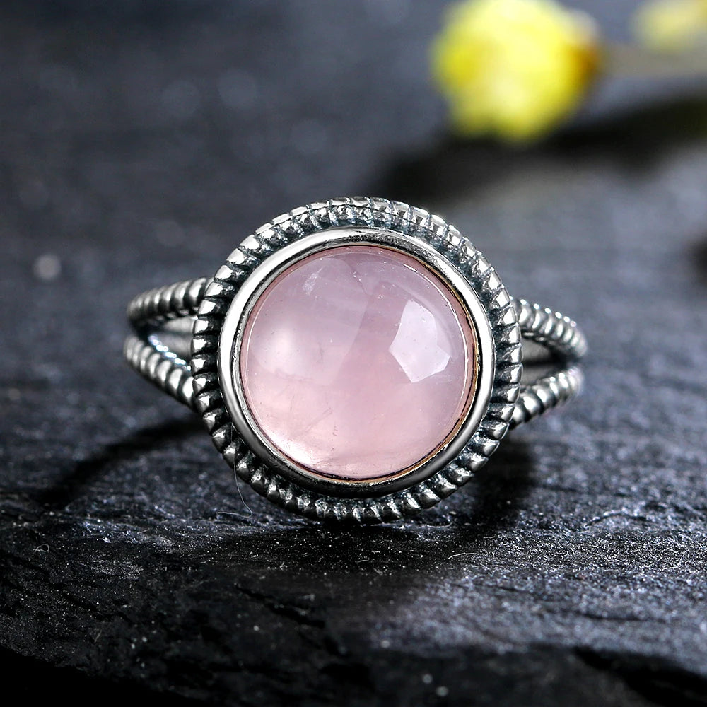 925 Sterling Silver Rings - Rose Quartz Collection - non-plated
