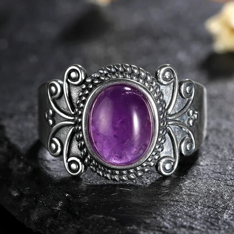 925 Sterling Silver Rings - Amethyst Collection - non-plated