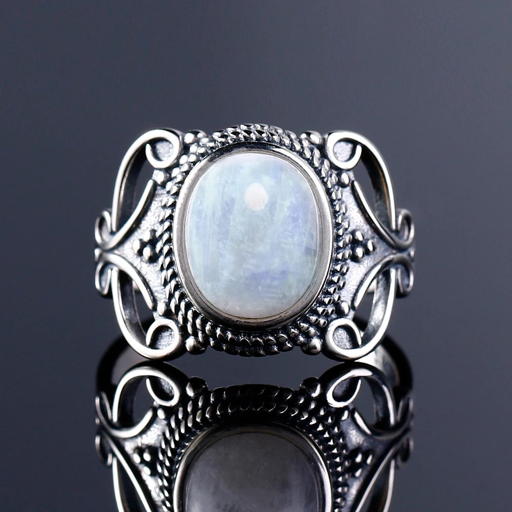 925 Sterling Silver Rings - Moonstone Collection - non-plated