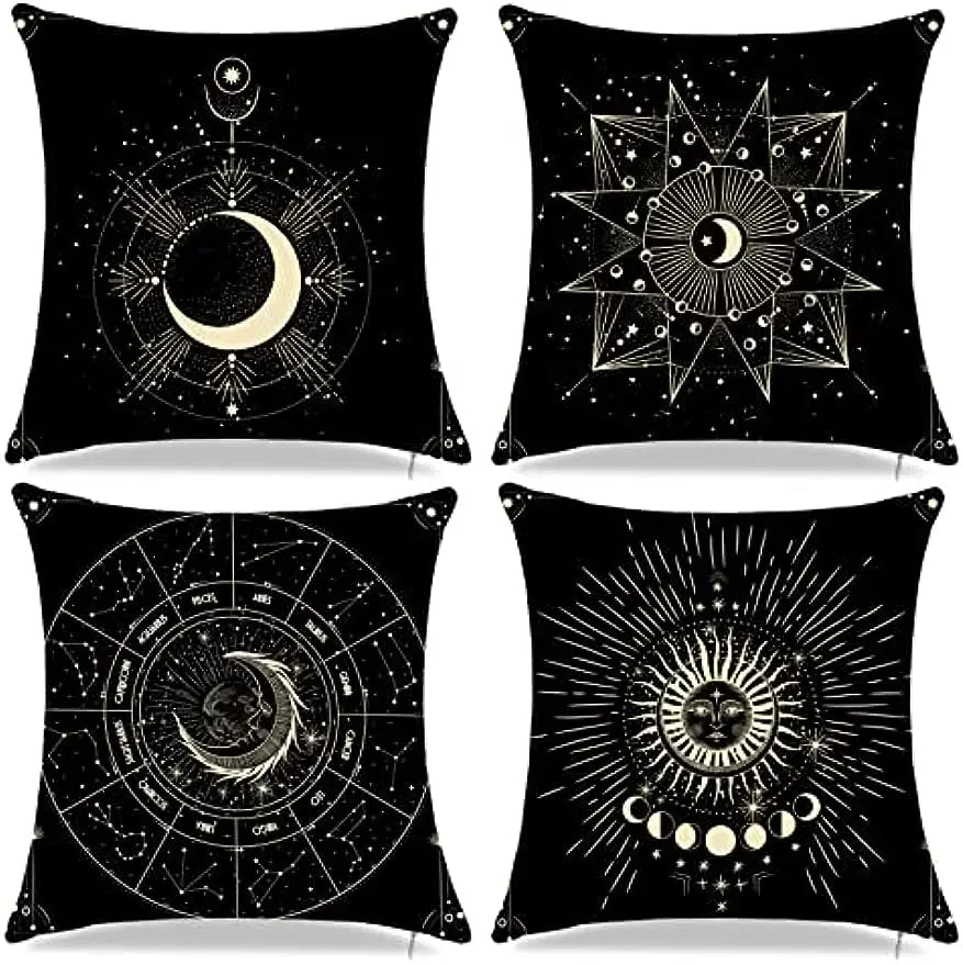 Throw Cushion Covers - Dark Celestial Collection