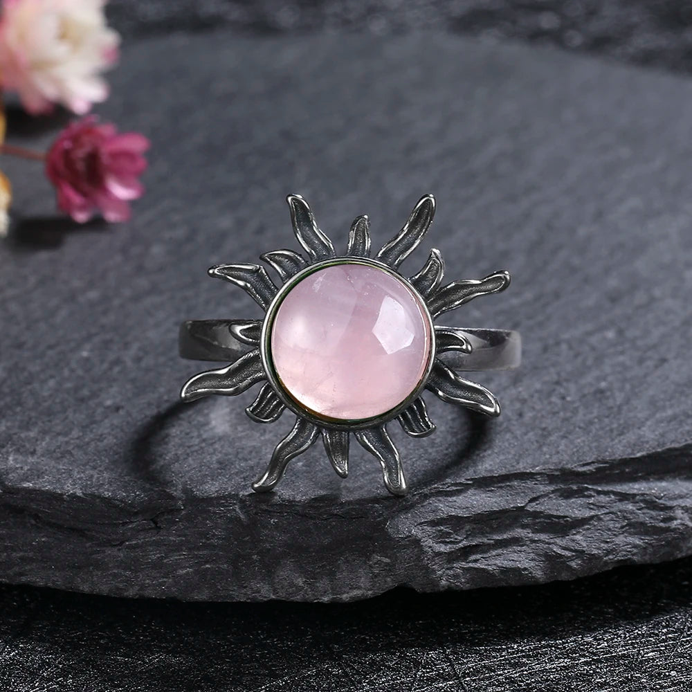 925 Sterling Silver Rings - Rose Quartz Collection - non-plated
