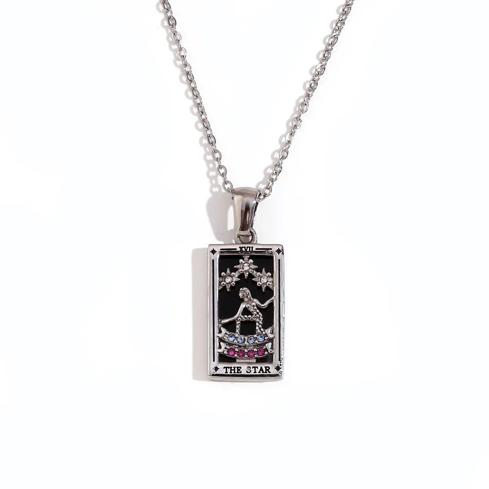 Stainless Steel Tarot Necklaces - Etherial Collection - Rhodium or 18k Gold Plated
