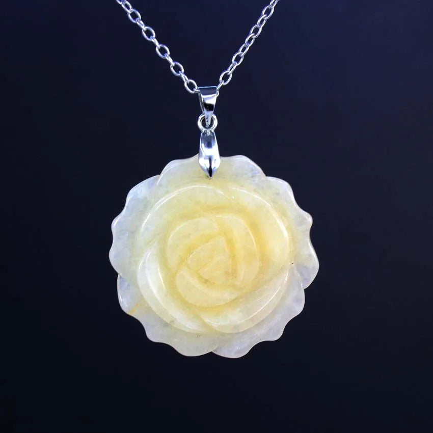 Crystal Rose Necklace With Chain