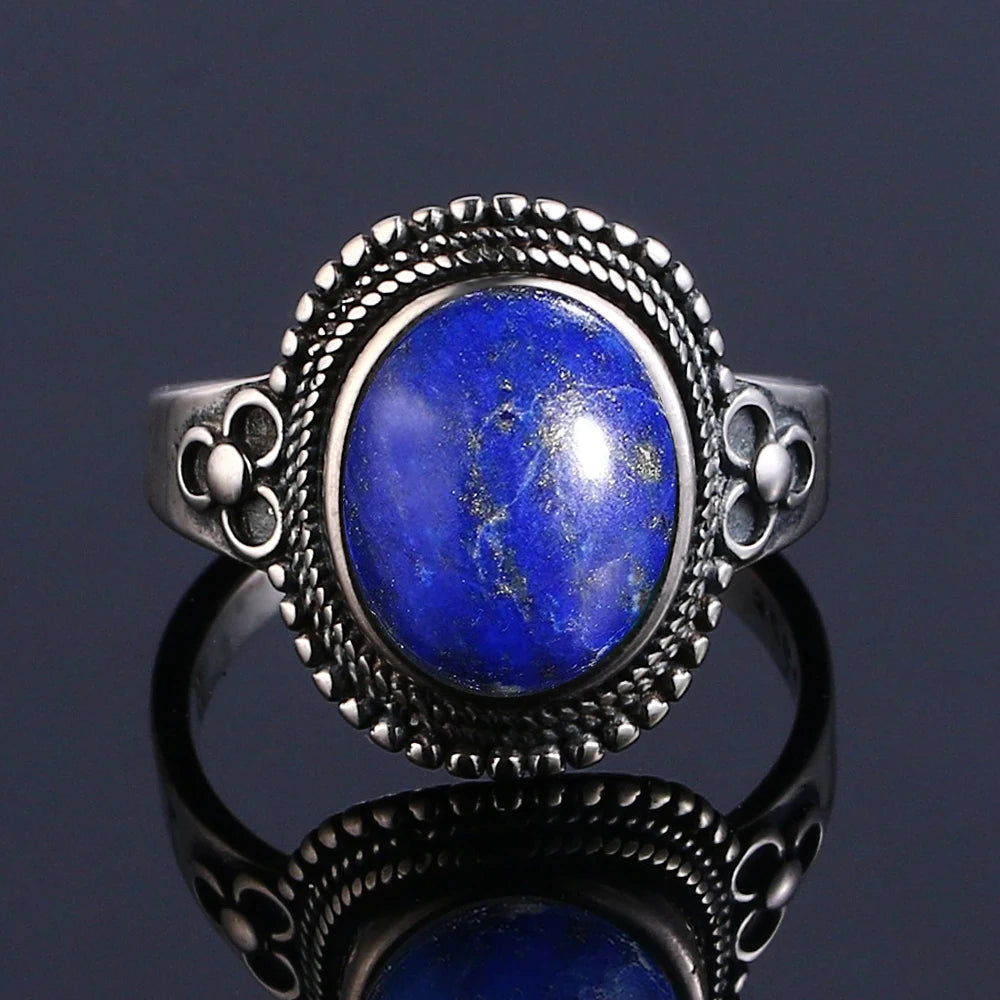 925 Sterling Silver Rings - Lapis Lazuli Collection - non-plated