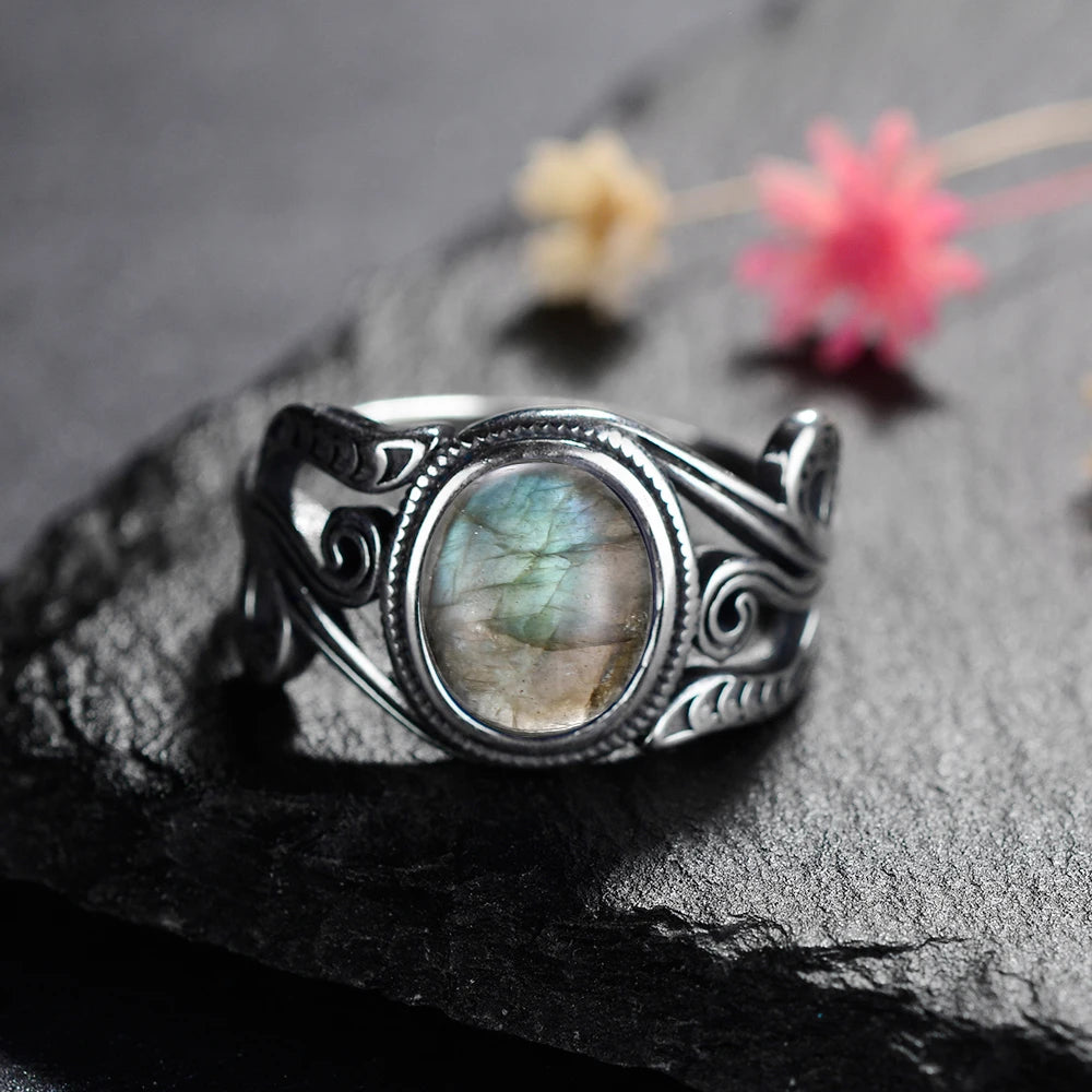 925 Sterling Silver Rings - Labradorite Collection - non-plated