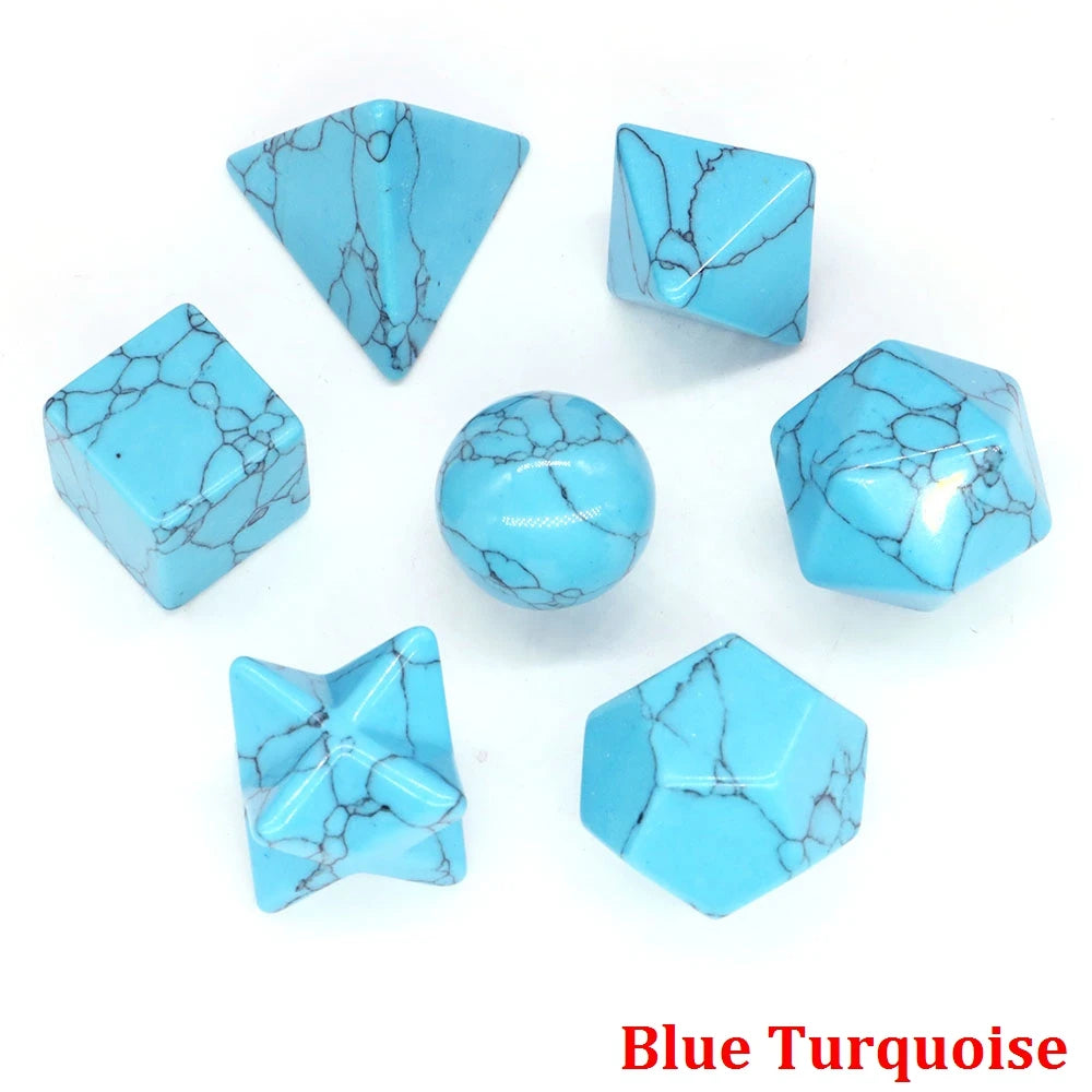 7 Piece Sacred Geometry Crystal Carving Sets