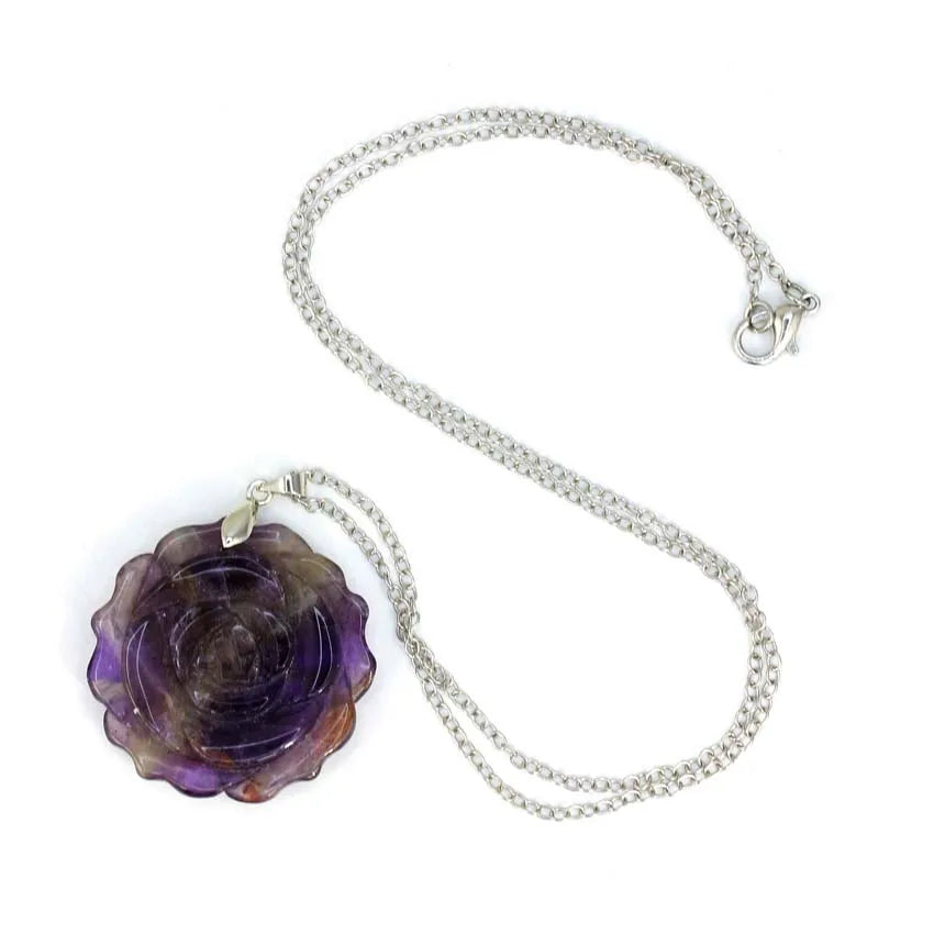 Crystal Rose Necklace With Chain
