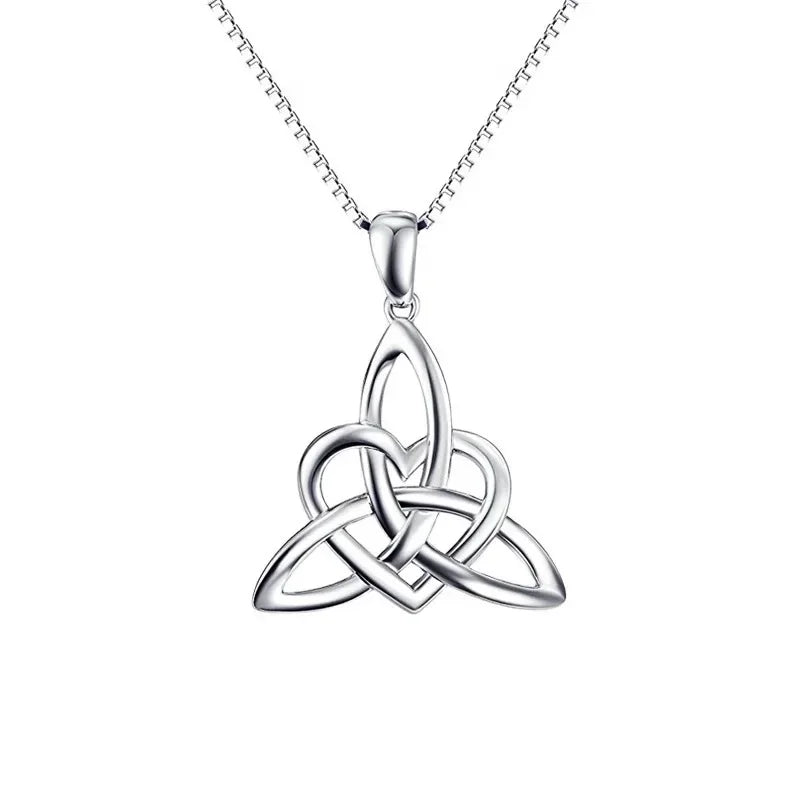 925 Sterling Silver Triquetra Celtic Knot Necklace