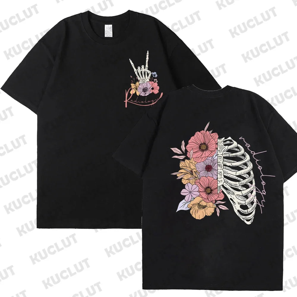 Floral Skeleton T-Shirt