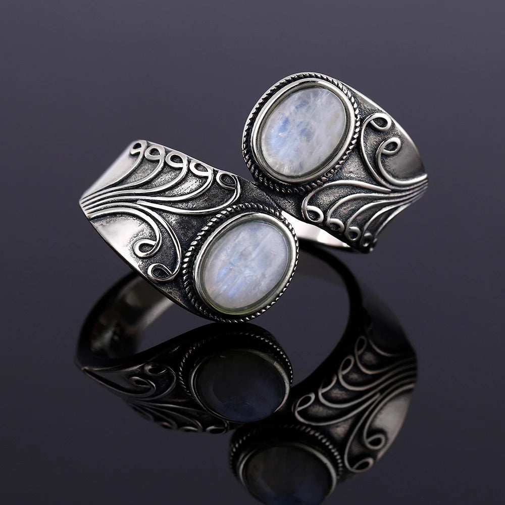 925 Sterling Silver Rings - Moonstone Collection - non-plated