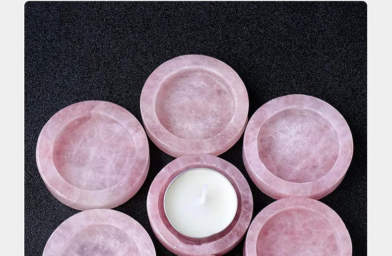 Rose Quartz Tealight Candle Holder