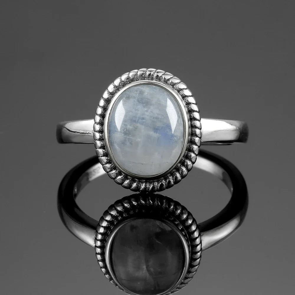 925 Sterling Silver Rings - Moonstone Collection - non-plated